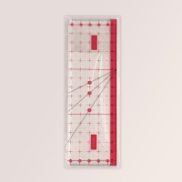 Линейка для квилтинга и пэчворка, 15 &times; 5 см, цвет прозрачный/розовый