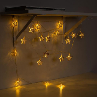 Гирлянда &laquo;Нить&raquo; 4 м с насадками &laquo;Звёздочка&raquo;, IP20, прозрачная нить, 20 LED, свечение тёплое белое, 8 режимов, 220 В