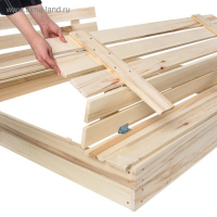 Песочница детская деревянная, с крышкой, 100 &times; 100 &times; 18 см, без покраски, лавочки (2 шт.), Greengo