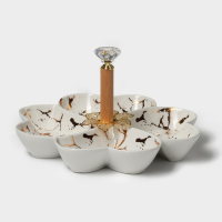 Менажница 4 ячейки &laquo;Марбл&raquo;, 20&times;3,2 см, цвет белый