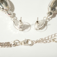 Набор 2 предмета: серьги, колье «Цветение», цвет радужно-белый в серебре, 40 см Набор 2 предмета: серьги, колье «Цветение», цвет радужно-белый в серебре, 40 см