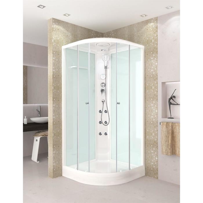 Душевая кабина DOMANI-Spa Delight 88, поддон 15 см, белые стенки, матовое стекло, 80х80