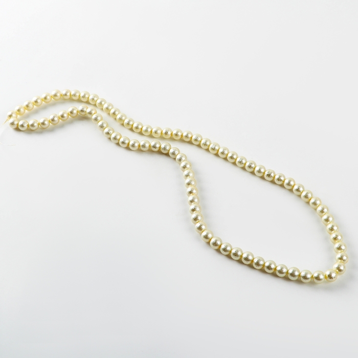 Бусины из стекла, набор 78 шт., размер 1 шт. &mdash; 10 мм, цвет белое золото