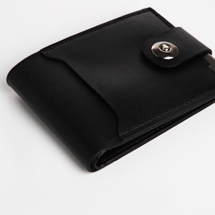 Портмоне мужское на магните, отдел для купюр, для карт, для монет, цвет чёрный Портмоне мужское на магните, отдел для купюр, для карт, для монет, цвет чёрный