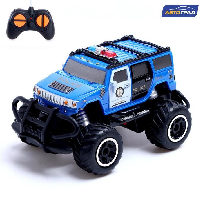 Джип &laquo;Полиция&raquo;, радиоуправляемый, световые эффекты, работает от батареек, цвет синий
