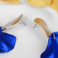 Серьги ассорти &laquo;Ветер&raquo; неровность, цвет сине-золотой