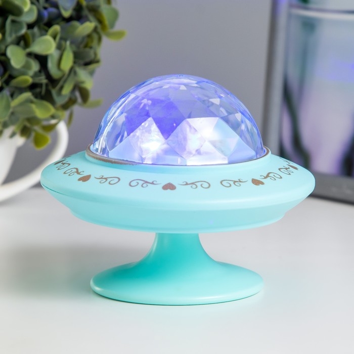 Ночник-проектор Ночник-проектор "Фьюжн" LED 3хLR44 диско, голубой 12х12х10 см RISALUX