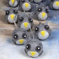 Гирлянда &laquo;Нить&raquo; 2 м с насадками &laquo;Сова&raquo;, IP20, прозрачная нить, 10 LED, батарейки AAх2 (нет в комплекте), свечение тёплое белое