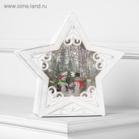 Светодиодная фигура &laquo;Снеговики у ёлки&raquo; 26 &times; 26 &times; 8 см, пластик, батарейки ААх3 (не в комплекте), свечение тёплое белое