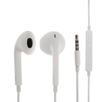 Наушники проводные, вкладыши, микрофон, белые Наушники проводные, вкладыши, микрофон, белые