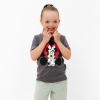 Футболка детская "Choose love" Минни Маус, рост 86-92, серый Футболка детская "Choose love" Минни Маус, рост 86-92, серый