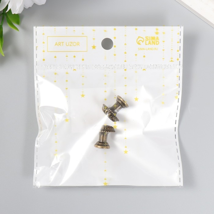 Ручка для шкатулки металл Ручка для шкатулки металл "Цветок" (набор 2 шт) 1,7х1,7 см