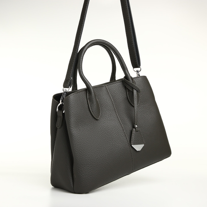 Сумка женская на молнии TEXTURA, средний размер, цвет тёмно-серый