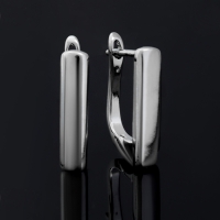 Швензы родированные «Палочка» широкая, цвет серебро Швензы родированные «Палочка» широкая, цвет серебро