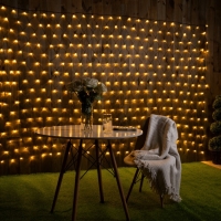 Гирлянда &laquo;Сеть&raquo; 2 &times; 3 м, IP44, УМС, тёмная нить, 384 LED, свечение тёплое белое, 220 В