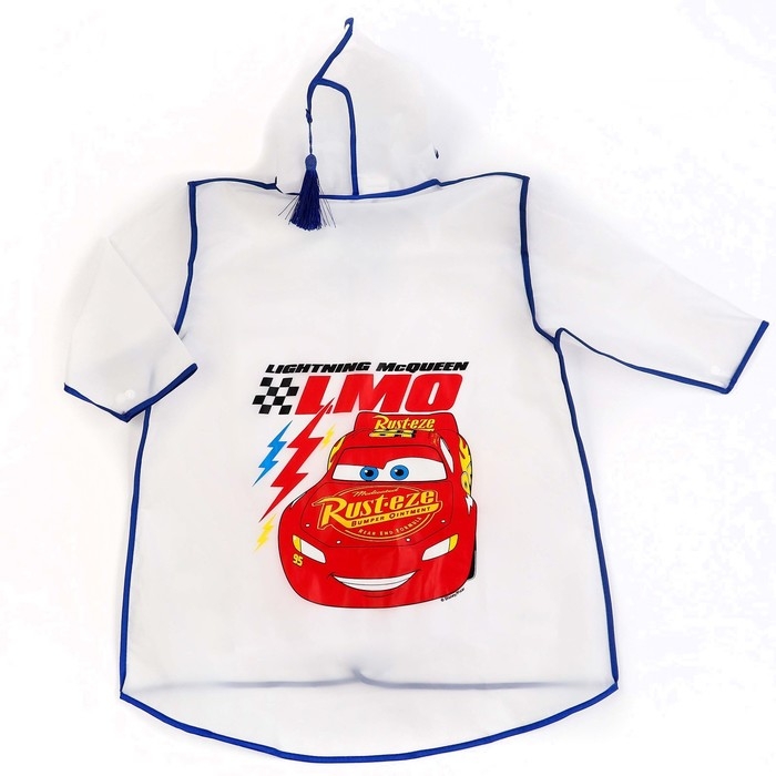 Дождевик детский, размер L, 110-120 см , Тачки