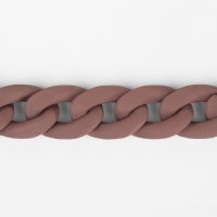 Цепочка для сумки, пластиковая, матовая, 17 &times; 23 мм, 120 см, цвет серо-коричневый