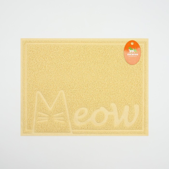 Коврик 2-в-1 под миску/туалет животных 40 х 30 см MEOW, бежевый
