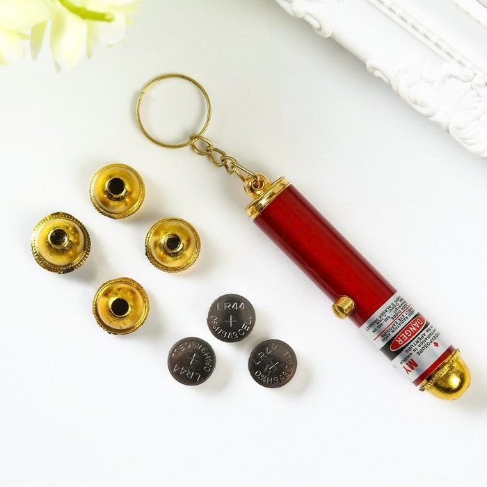 Фонарик лазер 5 насадок на кольце МИКС Фонарик лазер 5 насадок на кольце МИКС