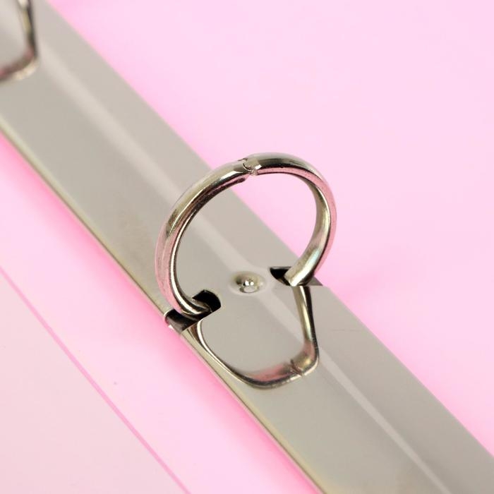 Папка на 4 кольцах А4, Calligrata, 25 мм, 700 мкм, внутренний и торцевой карман, розовая