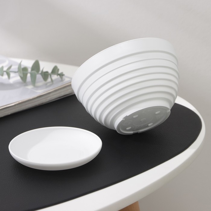 Горшок для цветов с поддоном «Алиса», 0,5 л, цвет белый Горшок для цветов с поддоном «Алиса», 0,5 л, цвет белый