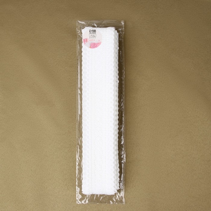 Кружево эластичное, 40&plusmn;5 мм &times; 10 &plusmn; 1 м, цвет белый