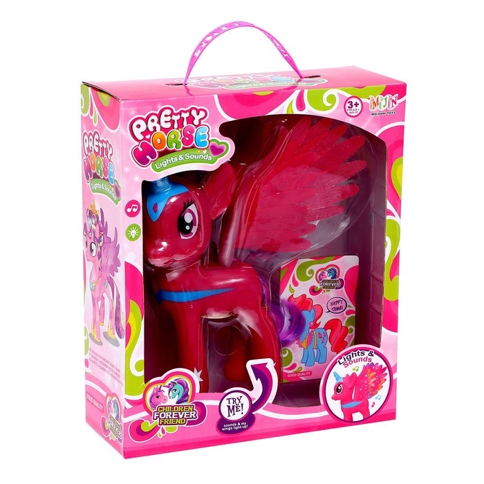 Пони &laquo;Красотка&raquo; с крыльями, звук, свет, МИКС
