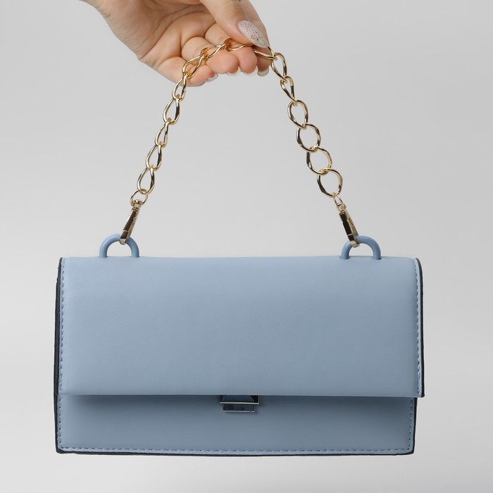 Цепочка для сумки, с карабинами, металлическая, плоская, 19 &times; 15 мм, 30 см, цвет золотой