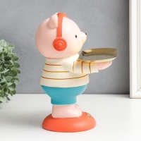 Сувенир полистоун подставка "Медвежонок в наушниках" 23х18х27 см