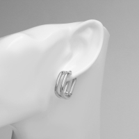 Серьги металл &laquo;Аккорд&raquo; параллель, цвет серебро