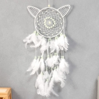 Ловец снов "С ушками" бусины светятся в темноте 50х20,5 см Ловец снов "С ушками" бусины светятся в темноте 50х20,5 см