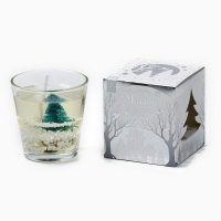 Новогодняя свеча гелевая с декором внутри &laquo;Новый год: Ёлка&raquo; 5х5х6см