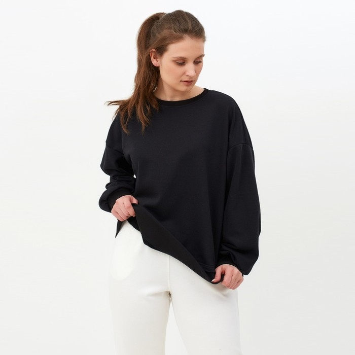 Свитшот женский MINAKU: Casual Collection цвет черный, размер 50-52