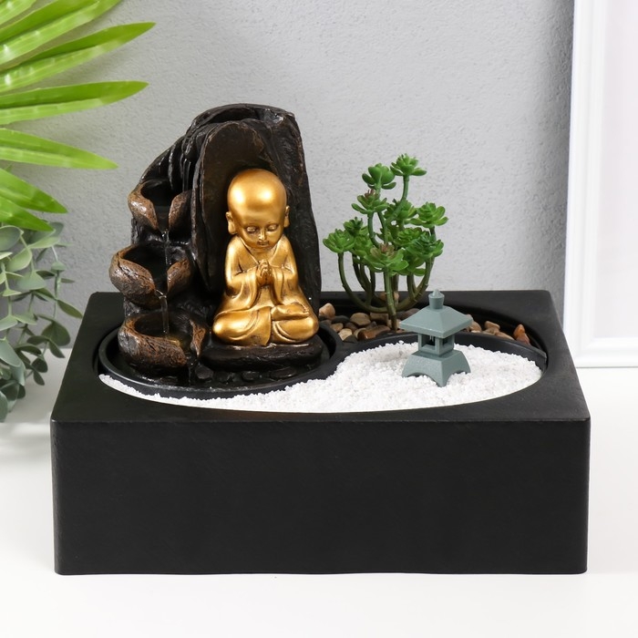 Фонтан настольный от сети, подсветка Фонтан настольный от сети, подсветка "Маленький хотей - Гармония" 29х21х22 см