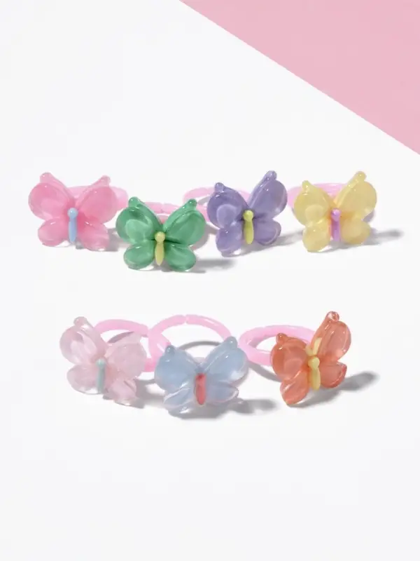 Кольцо детское Выбражулька &laquo;Бабочка&raquo;, нежность, безразмерное, МИКС