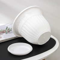 Горшок для цветов с поддоном &laquo;Лозанна&raquo;, 3 л, пластиковый, белый