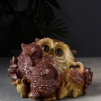 Копилка сова "Счастливая мама" 18 см, коричневый