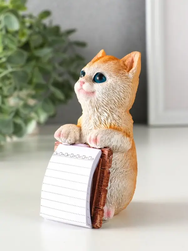 Сувенир полистоун с блокнотом 20 листов "Рыжий котик" 6,5х5х11 см