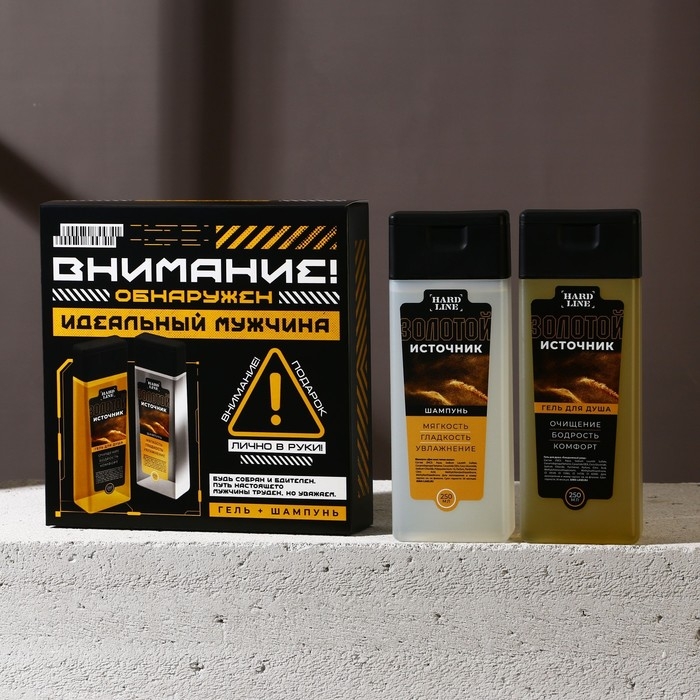 Подарочный набор косметики &laquo;Идеальный мужчина&raquo;, гель для душа 250 мл и шампунь 250 мл, HARD LINE