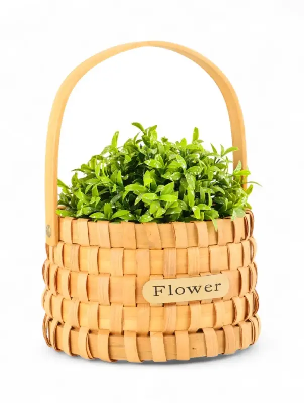 Корзина плетеная 17х17х12 см,  ручка h=13 см, натуральный