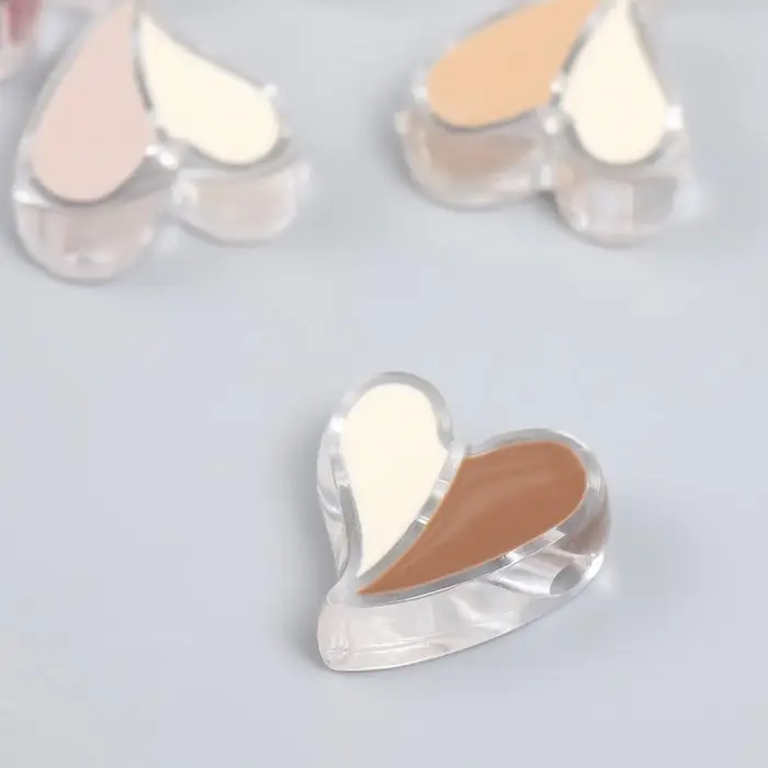 Бусина для рукоделия и плетения &laquo;Арт Узор. Кофейный аромат. Сердечко. Половинки&raquo;, пластик, глянец, 2.3&times;2.4&times;0.9 см, МИКС