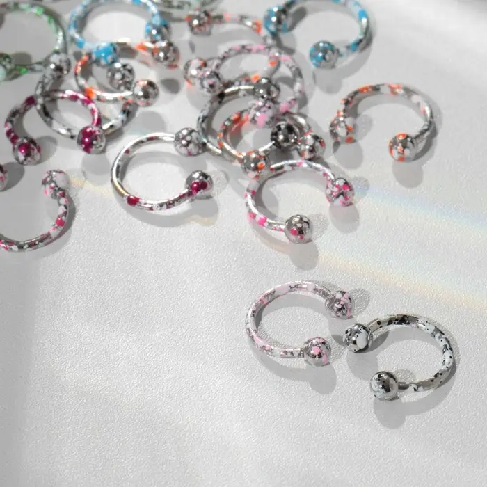 Пирсинг в бровь &laquo;Шарики&raquo;, d=0.8 см, МИКС (фасовка 20 шт.)