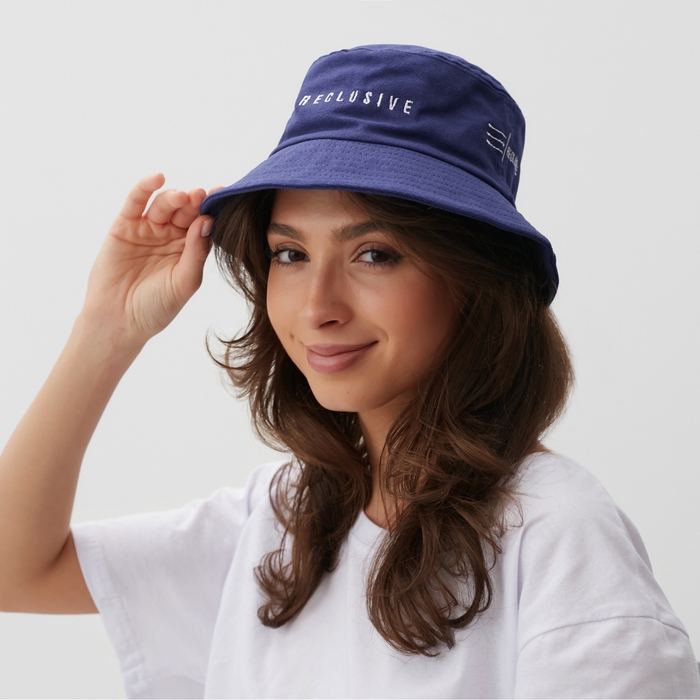 Панама MINAKU с надписью, цвет синий, размер 56-58