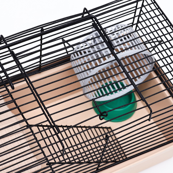 Клетка-мини для грызунов Клетка-мини для грызунов "Пижон" №2, укомплектованная, 27 х 15 х 16 см, бежевая