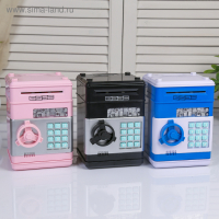 Копилка пластик для монет и купюр"Сейф "кодовый замок, звук 3АА МИКС 19,5х12,3х13 см