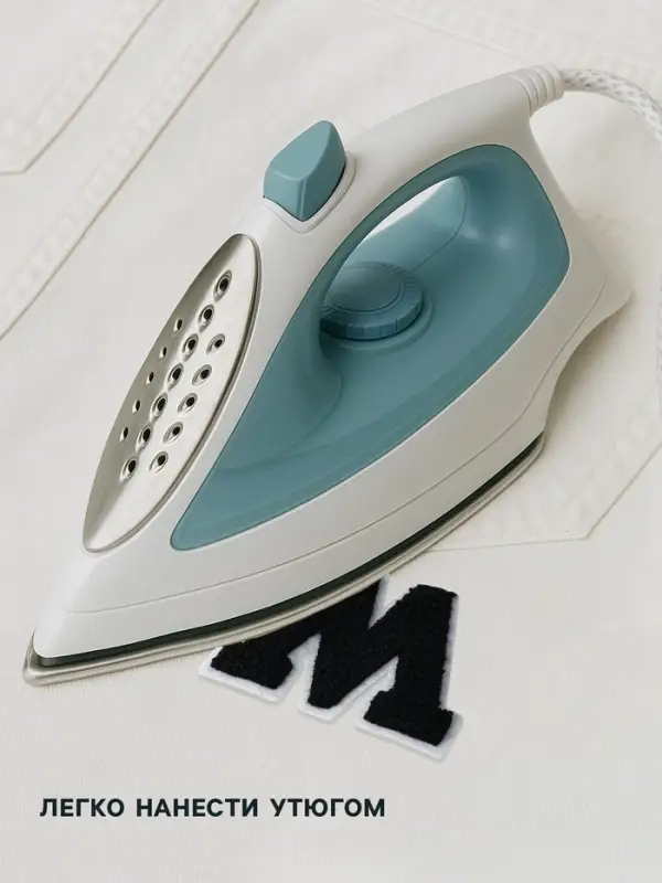 Термоаппликация MOSCOW, 8&times;6 см - размер буквы, набор 6 шт., чёрная