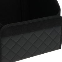 Органайзер кофр в автомобиль Cartage саквояж, экокожа стеганая, 30х30х30 см, черный