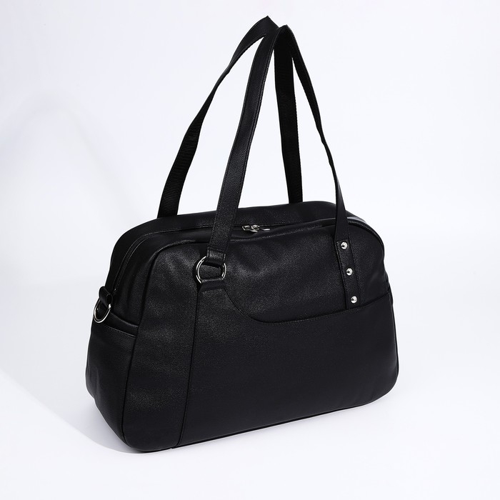 Сумка-саквояж Vita на молнии, цвет чёрный