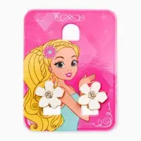 Клипсы детские "Выбражулька" цветок, цвет белый в золоте