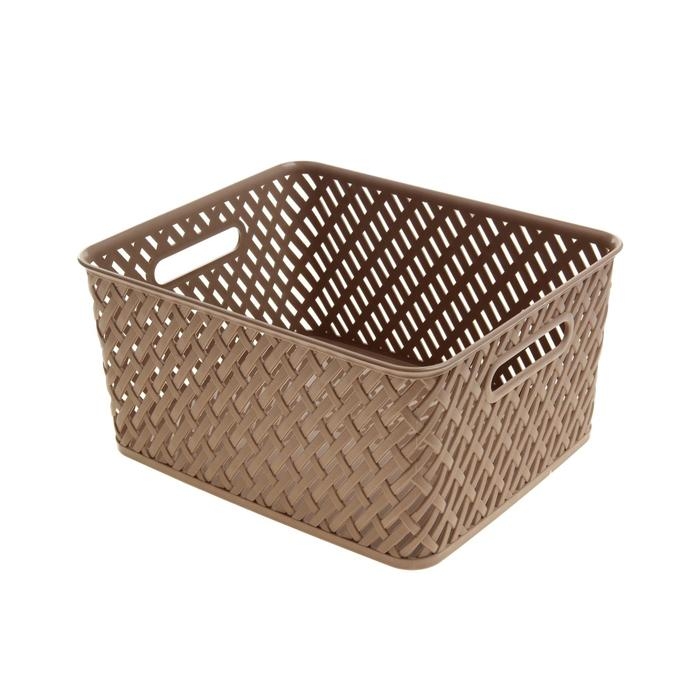 Корзина для хранения «Плетёнка», 35×29×17,5 см, цвет коричневый Корзина для хранения «Плетёнка», 35×29×17,5 см, цвет коричневый